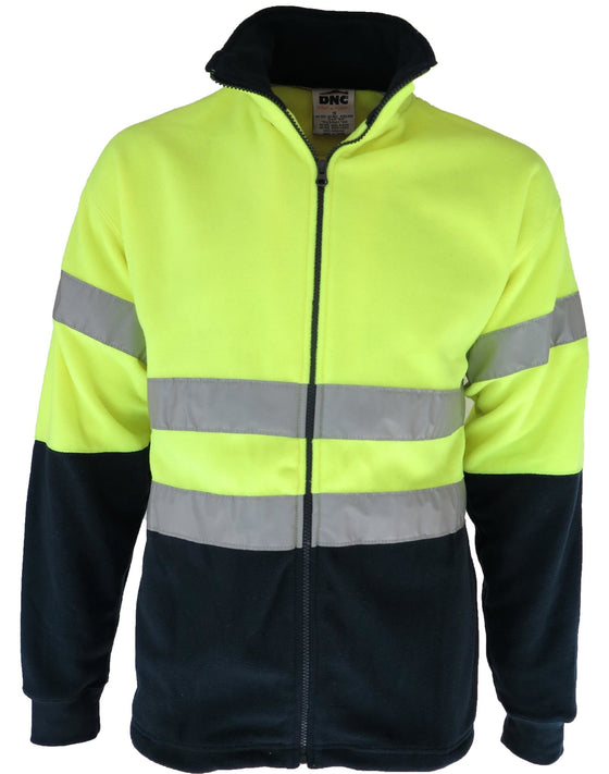 HiVis two tone full zip polar fleece with generic R/Tape - kustomteamwear.com
