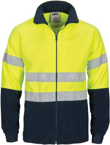 HiVis two tone full zip polar fleece with generic R/Tape - kustomteamwear.com