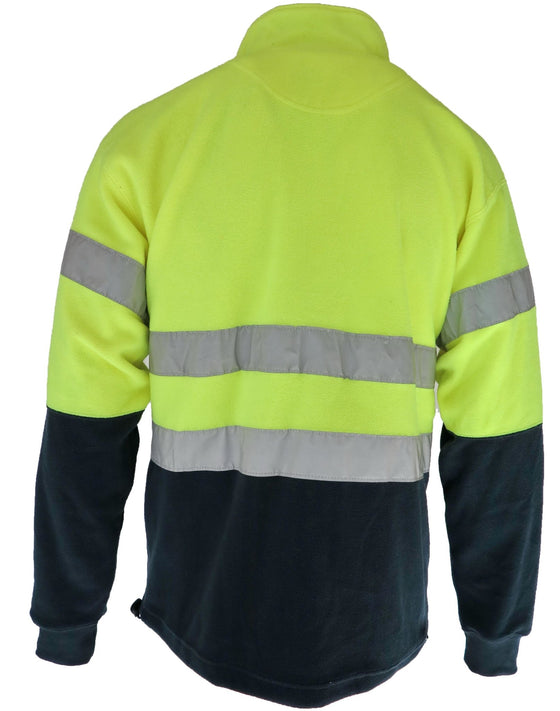 HiVis two tone full zip polar fleece with generic R/Tape - kustomteamwear.com