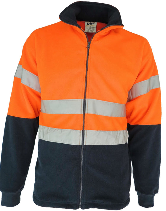 HiVis two tone full zip polar fleece with generic R/Tape - kustomteamwear.com