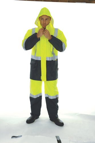 HiVis Two Tone Light weight Rain Jacket with 3M R/Tape - kustomteamwear.com