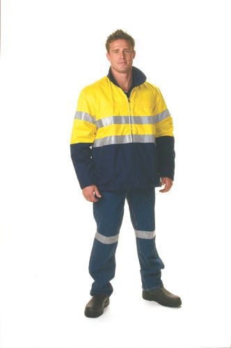 HiVis Two Tone Protect or Drill Jacket with 3M R/ Tape - kustomteamwear.com