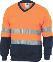  Hivis Two Tone Sweatshirt (Sloppy Joe) With Generic R/Tape V-Neck - kustomteamwear.com