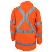 HiVis "X" back "6 in 1" Rain jacket Biomotion tape - kustomteamwear.com
