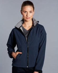  JK34 Ladies' Softshell Full Zip Hoodie - kustomteamwear.com