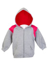 Kids Shoulder Contrast Panel Hoodies with Zipper - kustomteamwear.com
