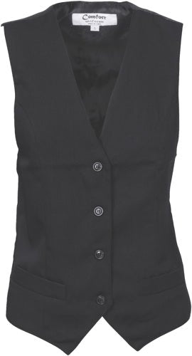 Ladies Black Vest - kustomteamwear.com