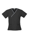 Ladies Contrast Crossover Scrubs Top - kustomteamwear.com