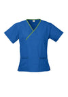 Ladies Contrast Crossover Scrubs Top - kustomteamwear.com