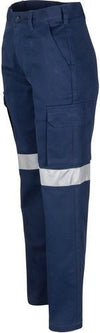 Ladies Cotton Drill Cargo Pants with 3M Reflective Tape - kustomteamwear.com