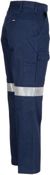 Ladies Cotton Drill Cargo Pants with 3M Reflective Tape - kustomteamwear.com