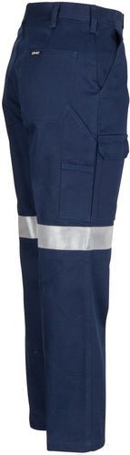 Ladies Cotton Drill Cargo Pants with 3M Reflective Tape - kustomteamwear.com