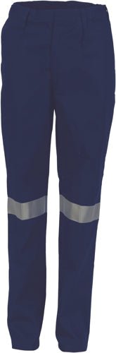 Ladies Cotton Drill Pants With 3M Reflective Tape - kustomteamwear.com