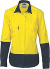 Ladies HiVis 2 Tone Cool-Breeze Cotton Shirt - Long Sleeve - kustomteamwear.com