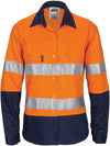 Ladies HIVIS Cool-Breeze Cotton Shirt with CSR R/Tape - Long Sleeve - kustomteamwear.com