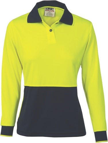 Ladies HiVis Two Tone Polo Shirt - Long Sleeve - kustomteamwear.com