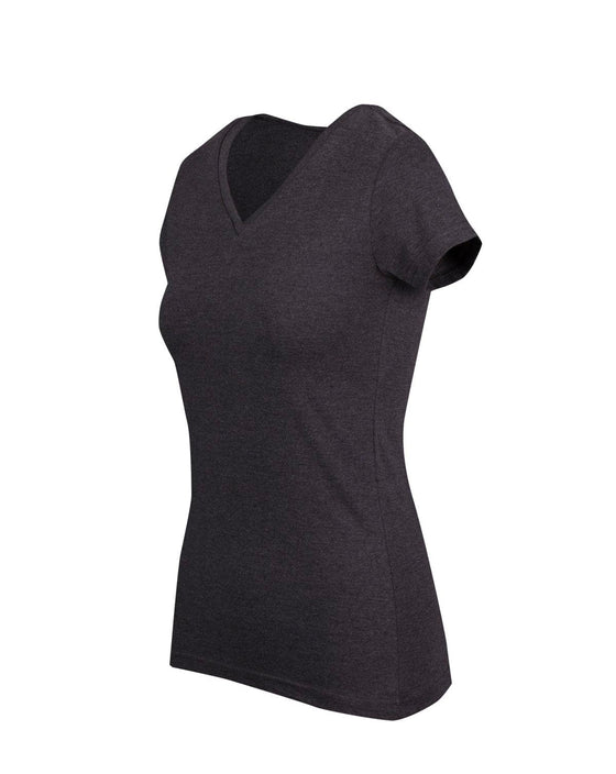Ladies Marl V-neck T-shirt - kustomteamwear.com
