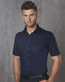  M7110S Men's Dobby Striped Taped S/S Shirt - kustomteamwear.com