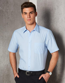  M7221 Men's Pin Stripe Short Sleeve Shirt - kustomteamwear.com