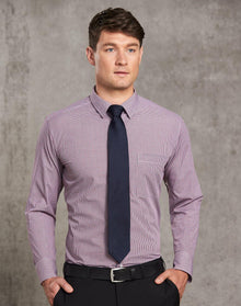  M7340L Men's Two Tone Mini Check L/S Shirt - kustomteamwear.com