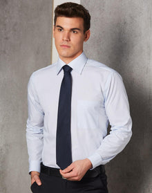  M7362 Men's Mini Check Premium Cotton Long Sleeve Shirt - kustomteamwear.com