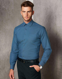  M7400L Men's Pin Dot Stretch L/S Shirt - kustomteamwear.com