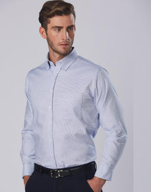  M7922 Men's Dot Contrast Long Sleeve Shirt - kustomteamwear.com