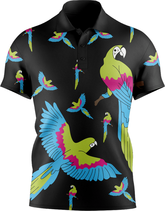 Majestic Macaw Men's Short Sleeve Polo - fungear.com.au