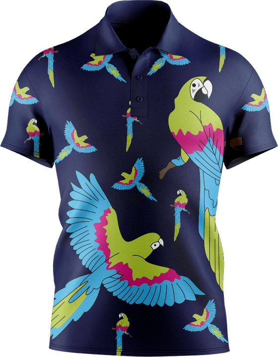 Majestic Macaw Men's Short Sleeve Polo - fungear.com.au