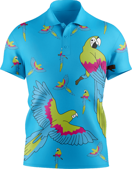 Majestic Macaw Men's Short Sleeve Polo - fungear.com.au