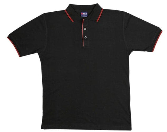 MEN Double Stripe Trim Collar Polo - kustomteamwear.com