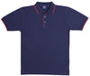 MEN Double Stripe Trim Collar Polo - kustomteamwear.com
