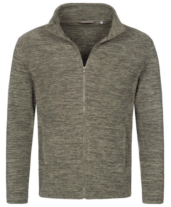 Men's Active Melange Fleece Jacket - kustomteamwear.com