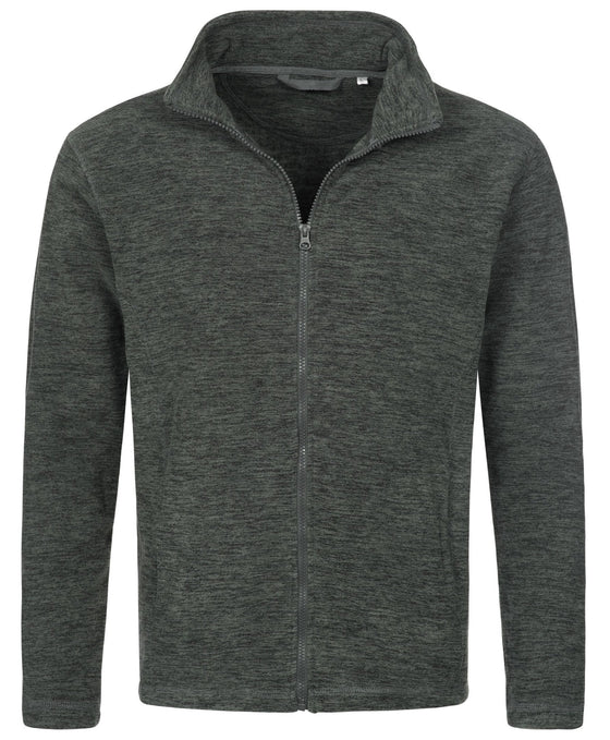 Men's Active Melange Fleece Jacket - kustomteamwear.com