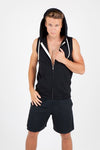 Mens Heather SLEEVELESS ZIP Hoodies - Greatness Range - kustomteamwear.com