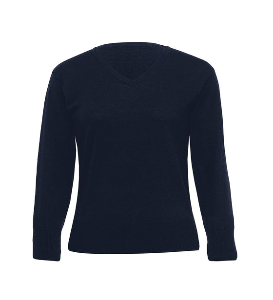 Merino Detailed Vee Pullover - Womens - kustomteamwear.com