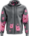Percy Pig Full Zip Hoodies Jacket - fungear.com.au