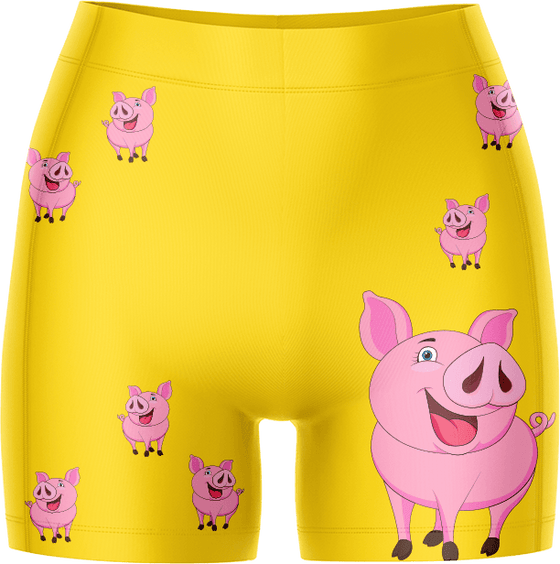 Percy Pig Ladies Gym Shorts - fungear.com.au