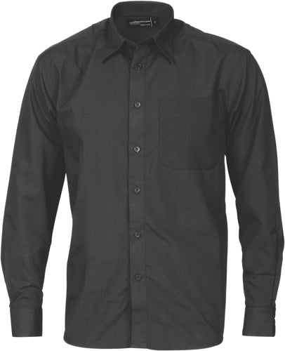 Polyester Cotton Business Shirt - Long Sleeve - kustomteamwear.com