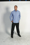 Polyester Cotton Chambray Business Shirt - Long Sleeve - kustomteamwear.com