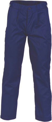Polyester Cotton Pleat Front Work Pants - kustomteamwear.com