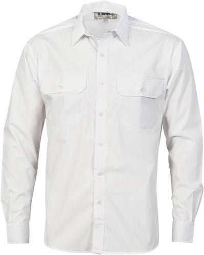 Polyester Cotton Work Shirt - Long Sleeve - kustomteamwear.com