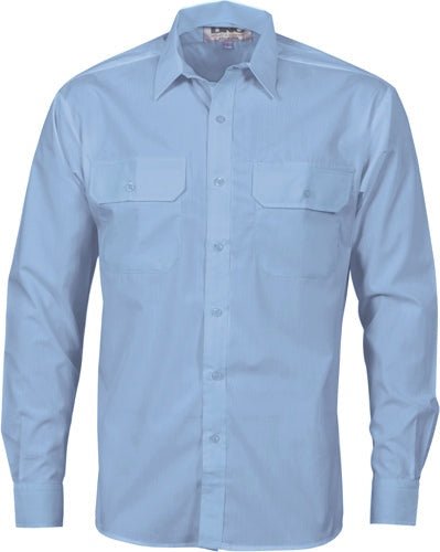 Polyester Cotton Work Shirt - Long Sleeve - kustomteamwear.com