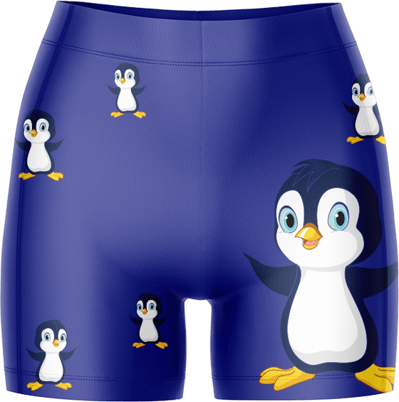 Pranksta Penguin Ladies Gym Shorts - fungear.com.au