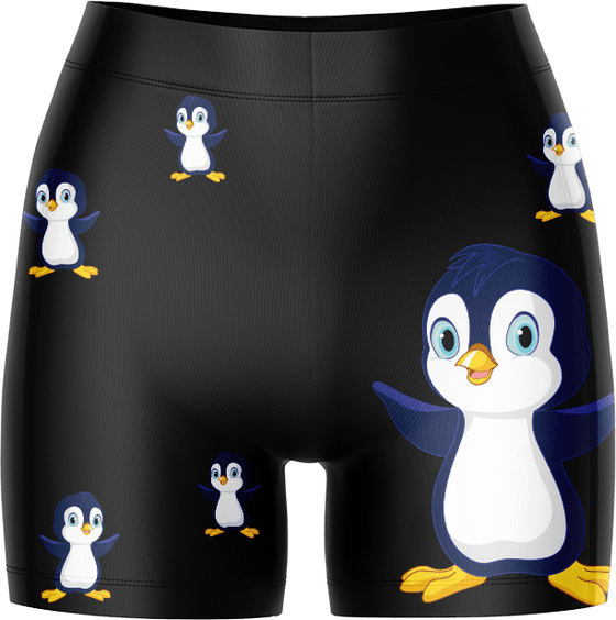 Pranksta Penguin Ladies Gym Shorts - fungear.com.au