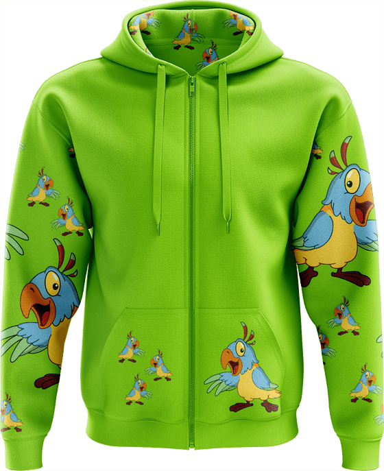 Psycho Parrot Full Zip Hoodies Jacket - fungear.com.au