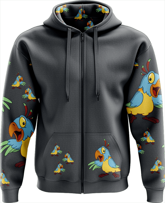 Psycho Parrot Full Zip Hoodies Jacket - fungear.com.au