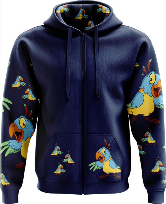 Psycho Parrot Full Zip Hoodies Jacket - fungear.com.au