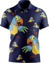 Psycho Parrot Men's Short Sleeve Polo - fungear.com.au