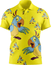 Psycho Parrot Men's Short Sleeve Polo - fungear.com.au